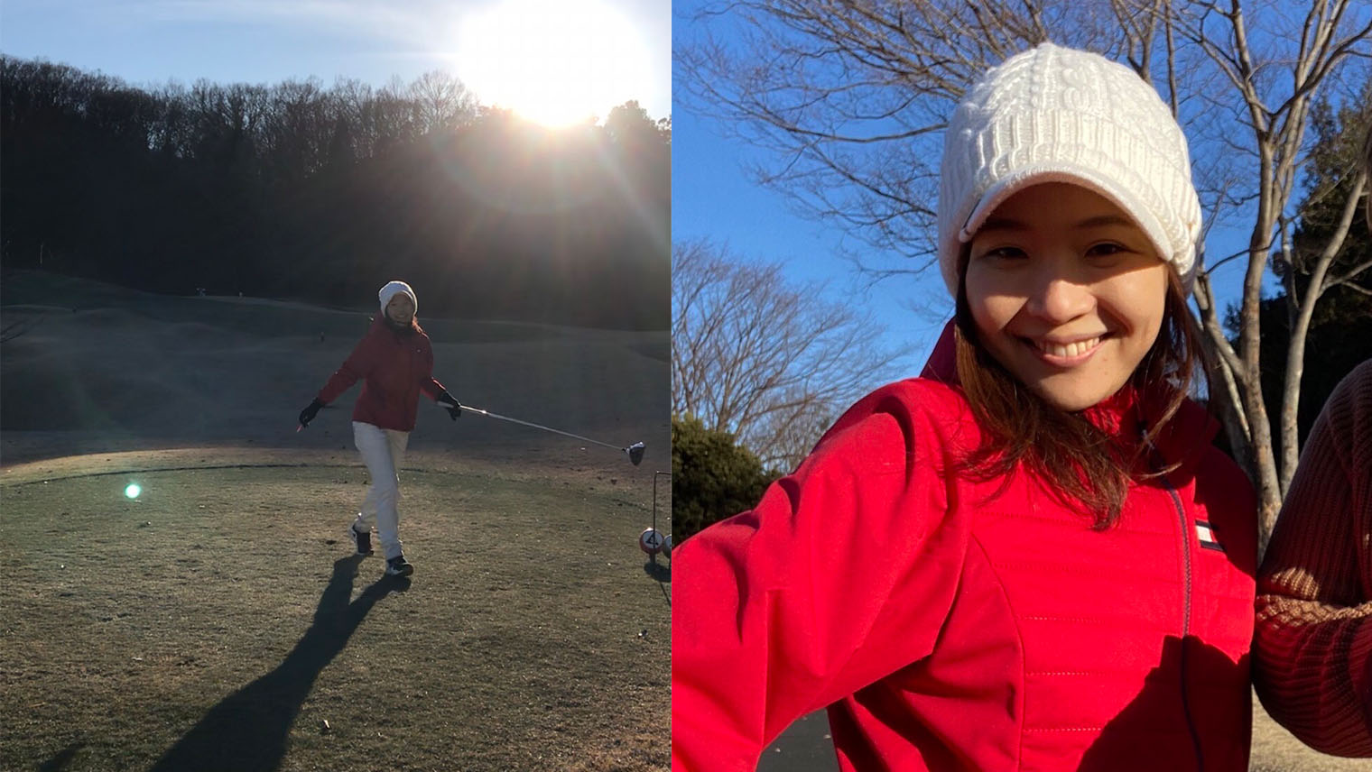 オフの日にゴルフを楽しむ堂道さん